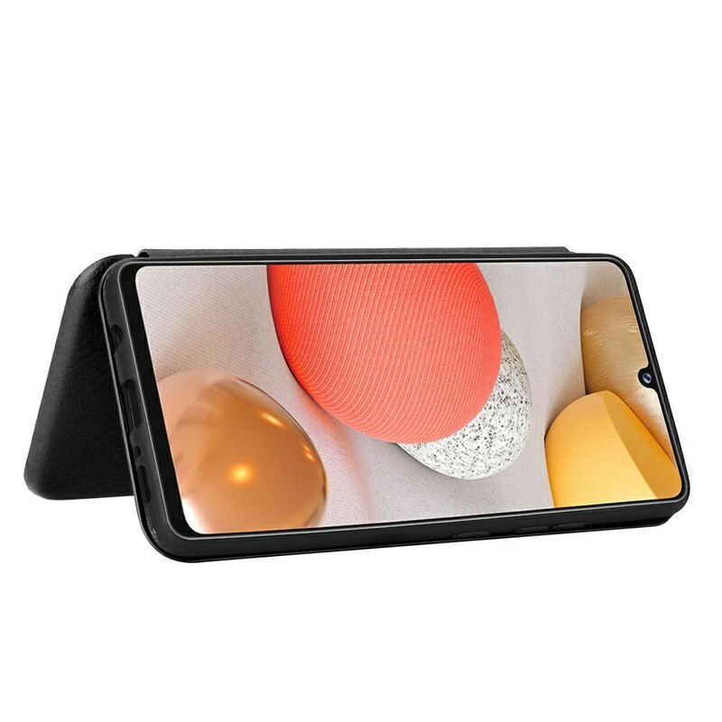 Flip Cover Samsung Galaxy A42 5G Fibre Carbone