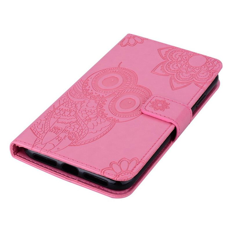 Housse Samsung Galaxy A42 5G Hibou Mandala et Lanière