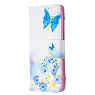Housse Samsung Galaxy A42 5G Papillons et Fleurs Peints