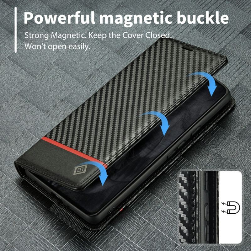 Flip Cover Google Pixel 8 Pro Fibre Carbone LC.IMEEKE