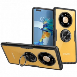 Coque Huawei Mate 40 Pro Transparente Ring et Carbone