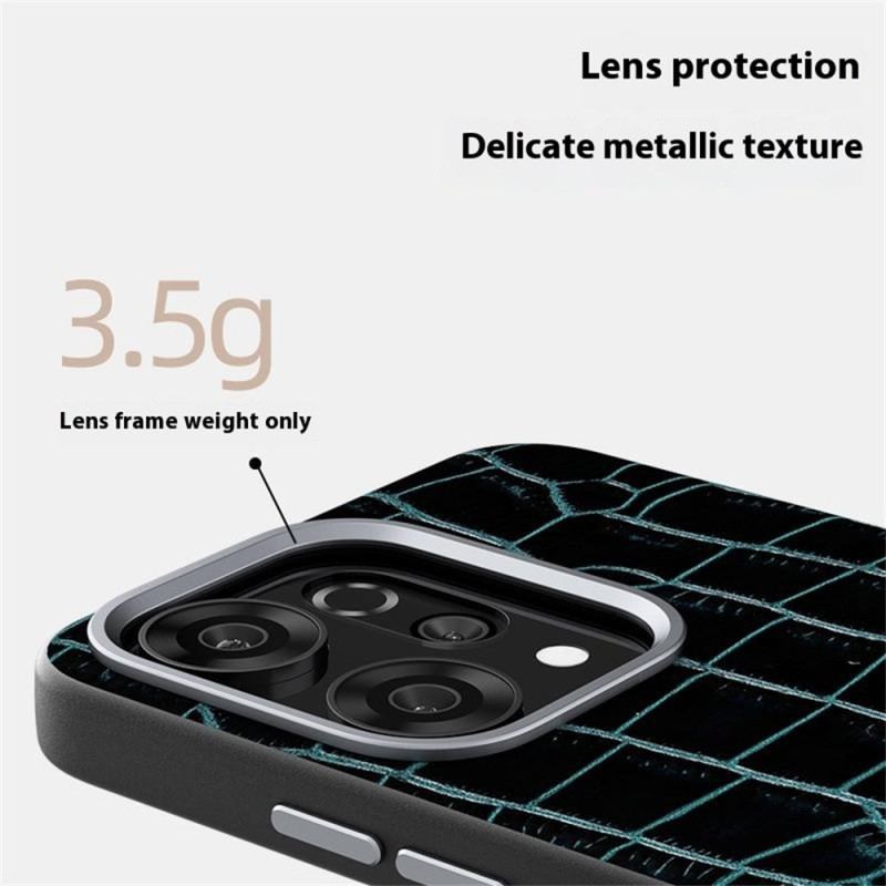 Coque Oppo Reno 14 5G Compatible MagSafe Texture Crocodile ABEEL