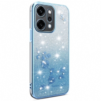 Coque Oppo Reno 14 5G Fleurs et Strass