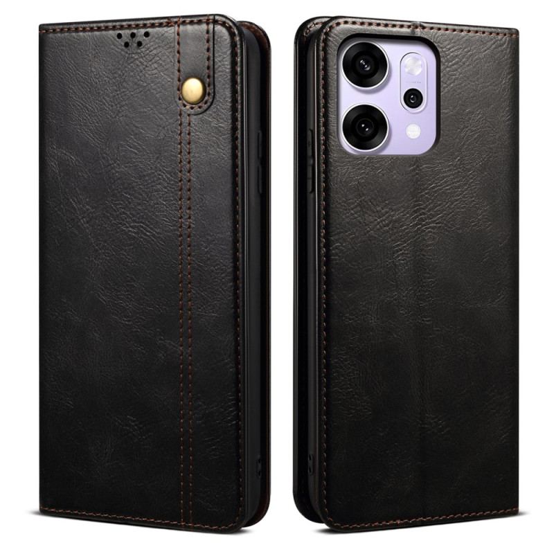 Flip Cover Oppo Reno 14 5G Simili Cuir Ciré