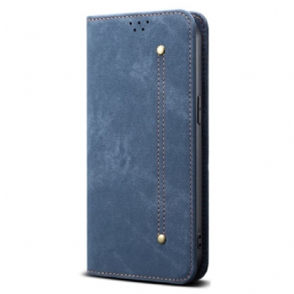 Flip Cover Oppo Reno 14 5G Tissu Jeans
