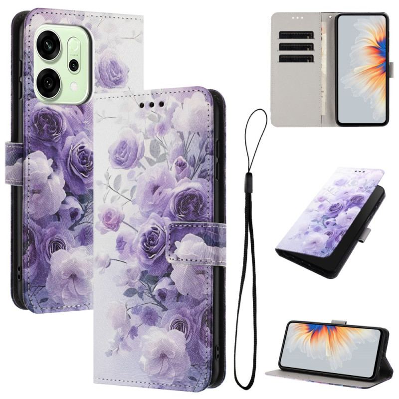 Housse Oppo Reno 14 5G / 14F 5G Fleurs Vioettes