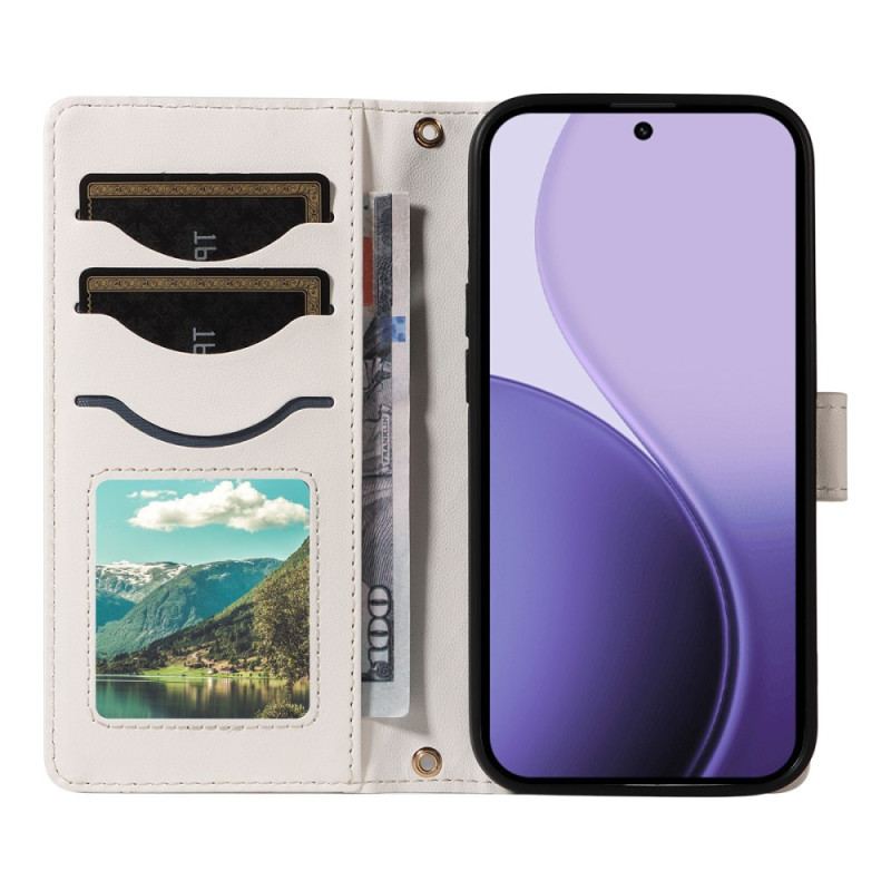 Housse Oppo Reno 14 5G / 14F 5G Matelassée avec Lanière et Bandoulière