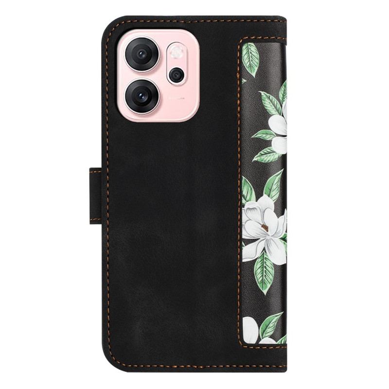 Housse Oppo Reno 14 5G Design Floral à Lanière