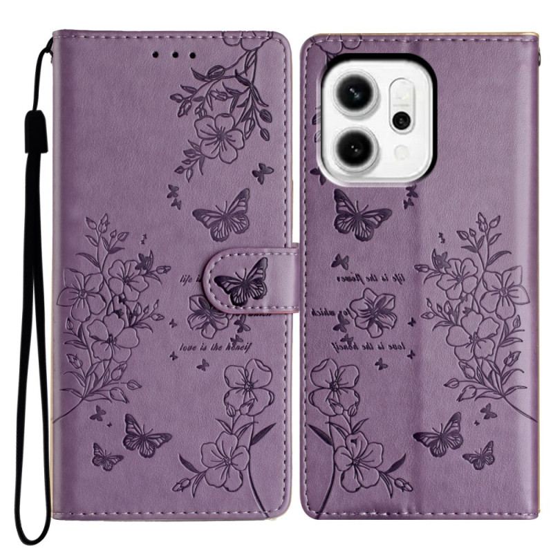 Housse Oppo Reno 14 5G Fleurs Gravées