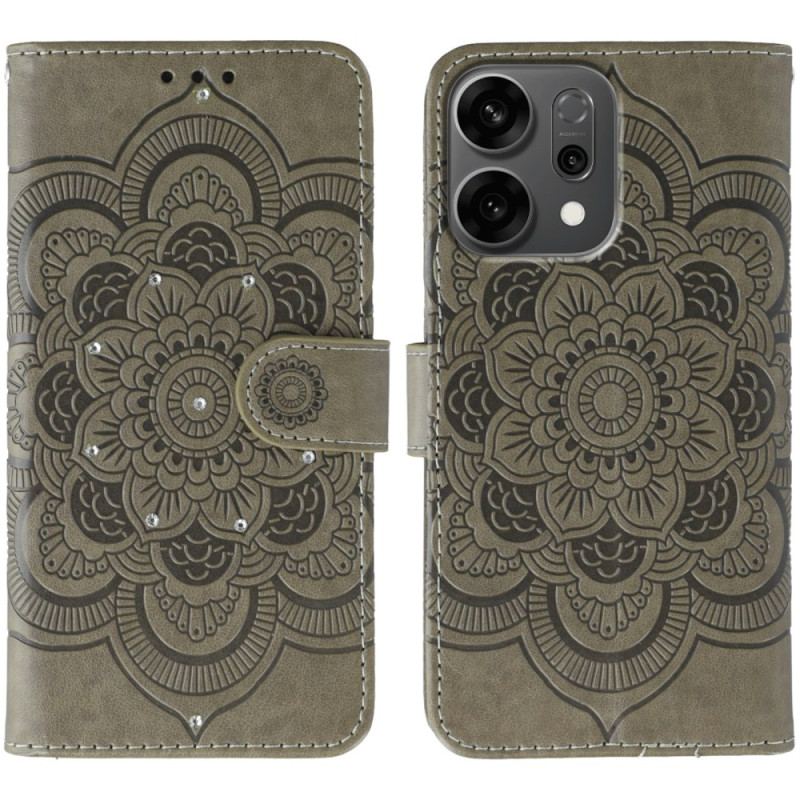 Housse Oppo Reno 14 5G Mandala et Strass