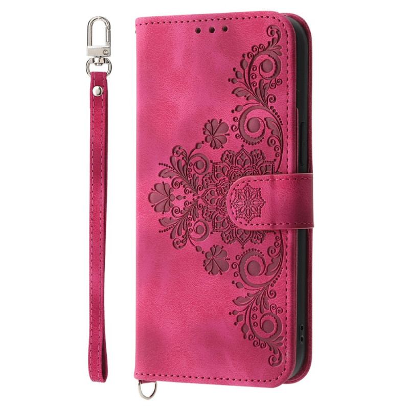 Housse Oppo Reno 14 5G Motif Floral et Sangles