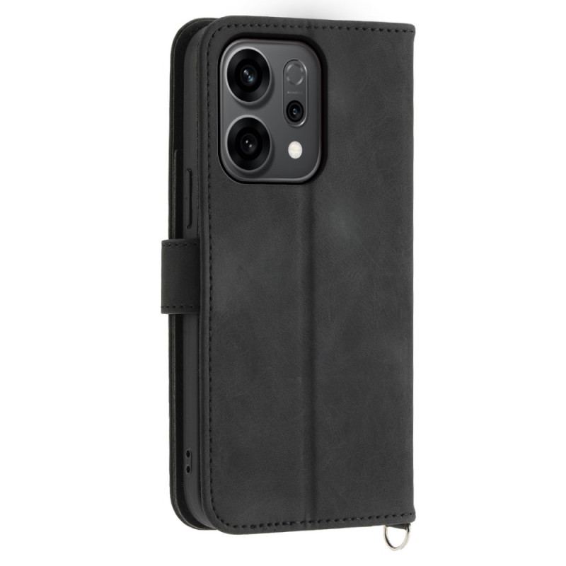 Housse Oppo Reno 14 5G Motif Floral et Sangles