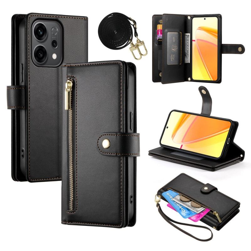 Housse Oppo Reno 14 5G Pochette Zippée et Sangles