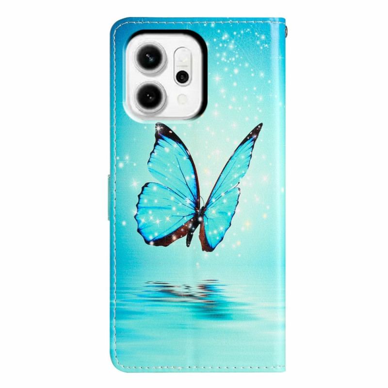 Housse Oppo Reno 14 Papillon Bleu