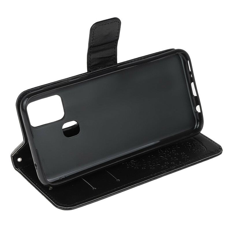 Housse Samsung Galaxy A21s Arbre et Hiboux à Lanière