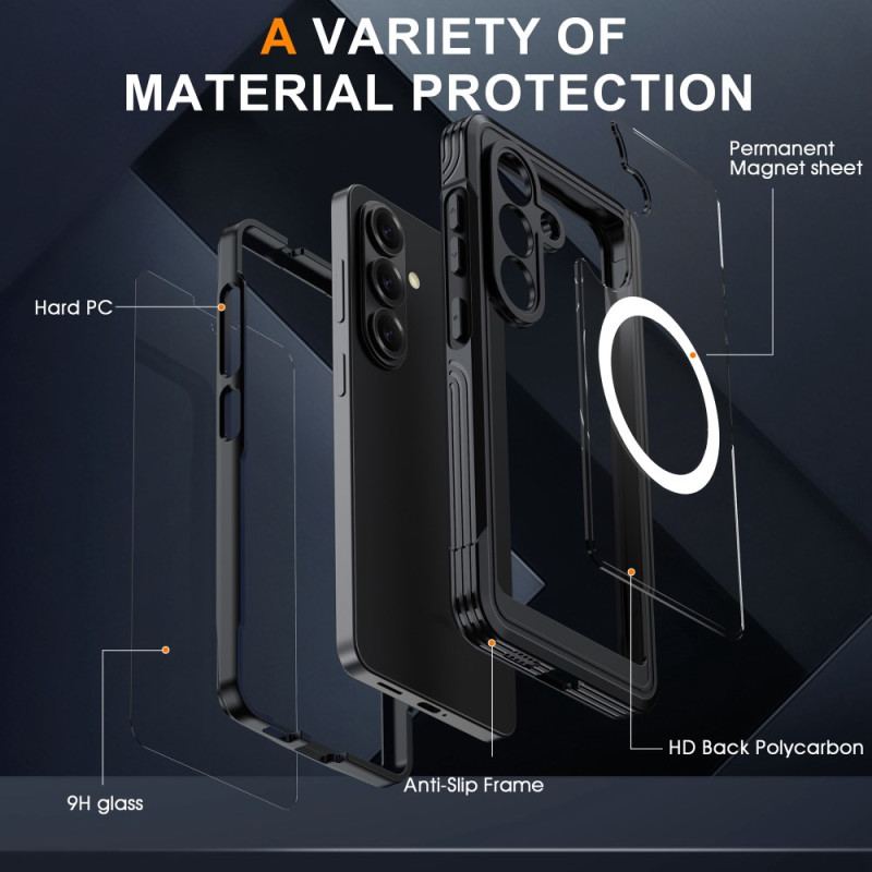 Coque Samsung Galaxy S26 Magnétique avec Film Protecteur en Verre Trempé