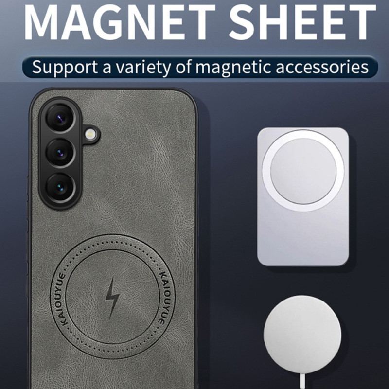 Coque Samsung Galaxy S26 Magnétique Effet Cuir