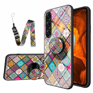 Coque Samsung Galaxy S26 Support et Lanière Patchwork
