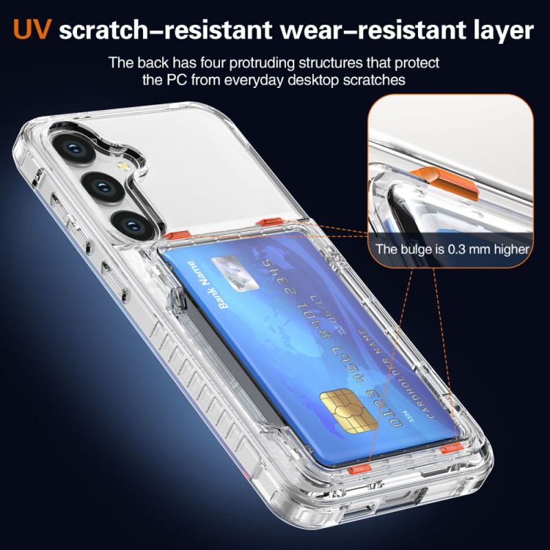 Coque Samsung Galaxy S26 Transparente avec Porte-Cartes et Suppor