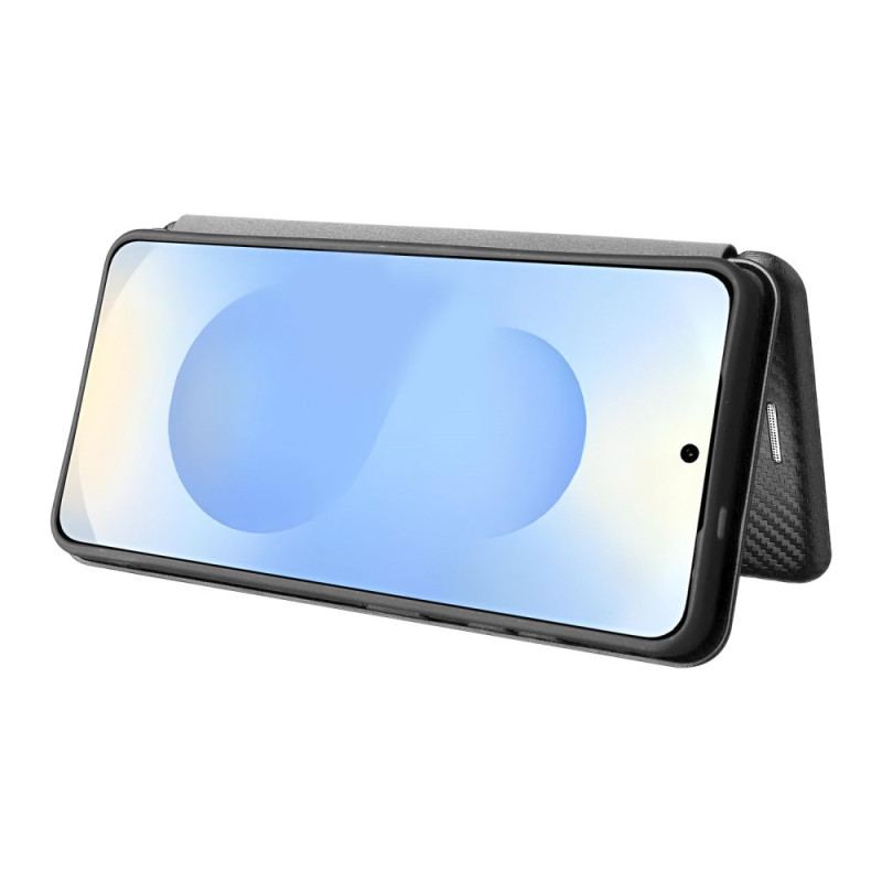 Flip Cover Samsung Galaxy S26 Texture Fibre de Carbone