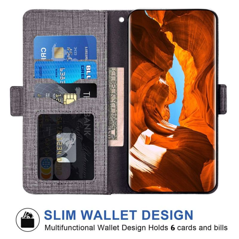Housse Samsung Galaxy S26 avec Texture Jean et Porte-Cartes Rotatif