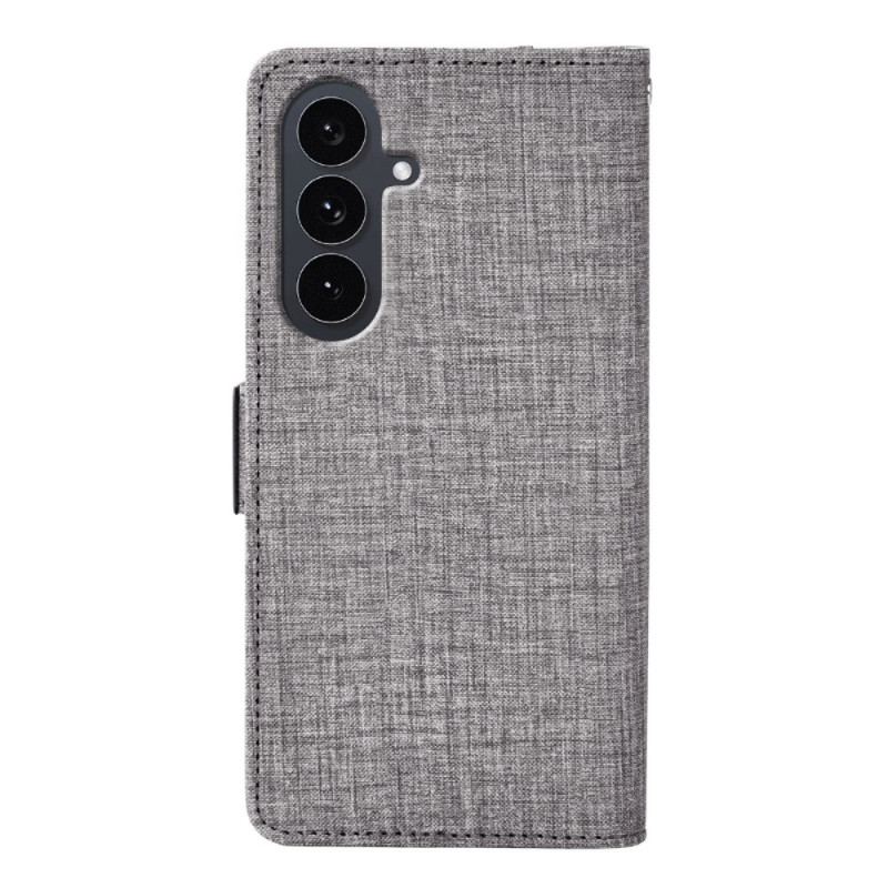 Housse Samsung Galaxy S26 avec Texture Jean et Porte-Cartes Rotatif