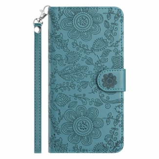 Housse Samsung Galaxy S26 Motif Floral avec Lanière