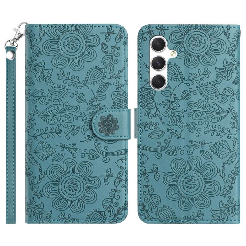 Housse Samsung Galaxy S26 Motif Floral avec Lanière