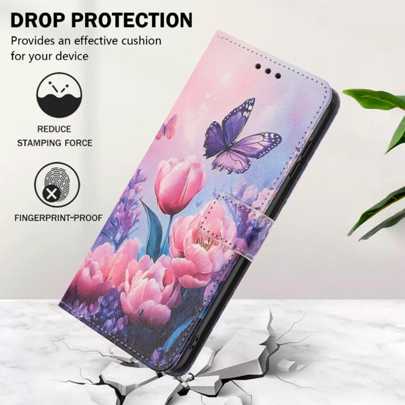 Housse Samsung Galaxy S26 Papillon et Fleurs Roses