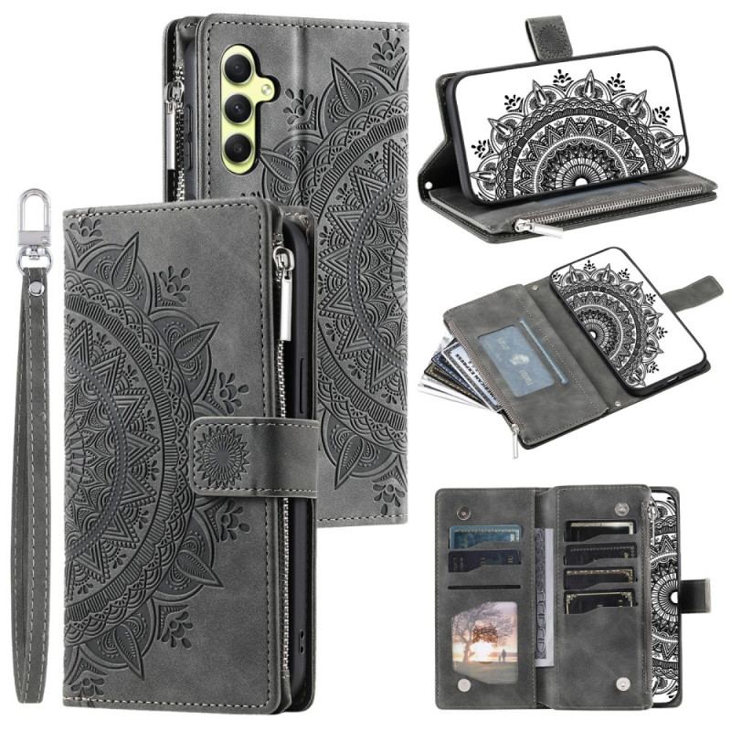 Housse Samsung Galaxy S26 Portefeuille Effet Daim Mandala