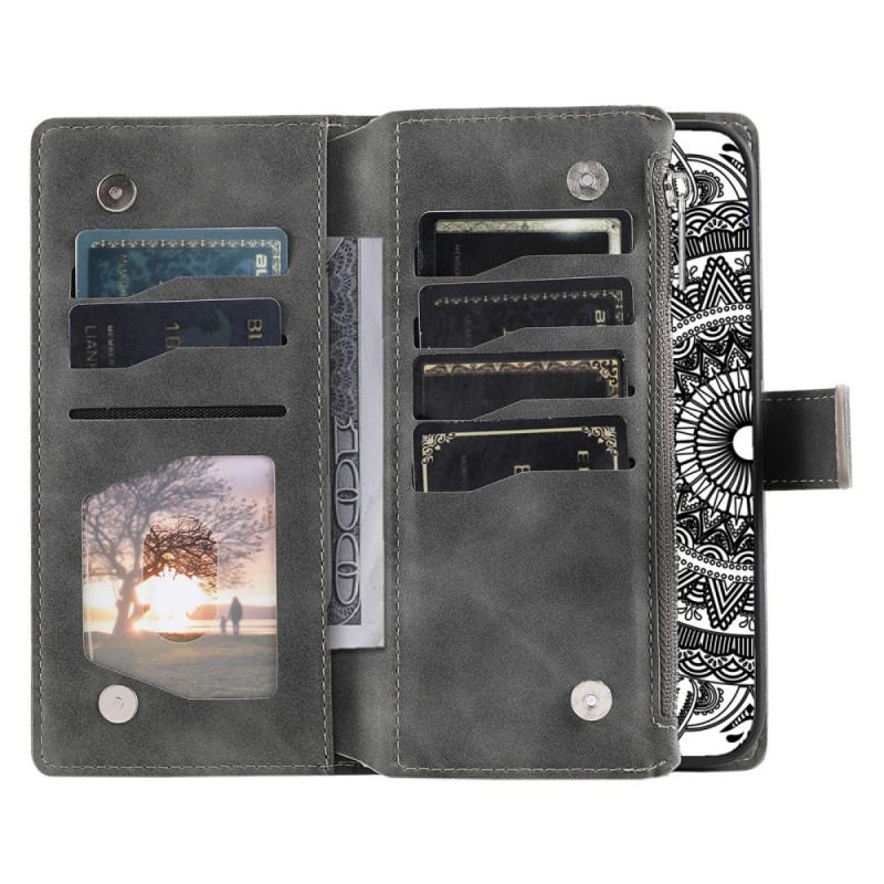 Housse Samsung Galaxy S26 Portefeuille Effet Daim Mandala