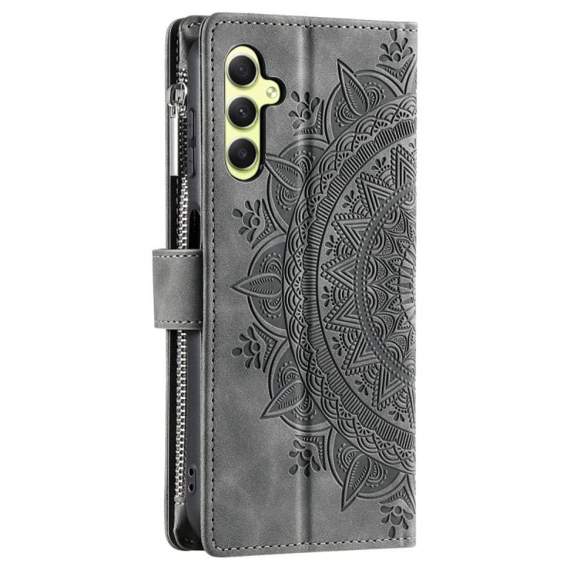 Housse Samsung Galaxy S26 Portefeuille Effet Daim Mandala