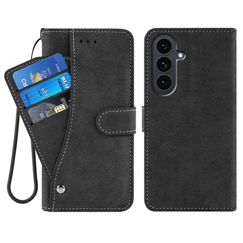 Housse Samsung Galaxy S26 Portefeuille Rétro avec Porte-Cartes Rotatif