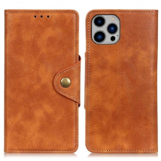 Housse iPhone 14 Plus Simili Cuir Bouton