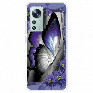 Coque  Xiaomi 12 / 12X  Silicone Papillon Violet