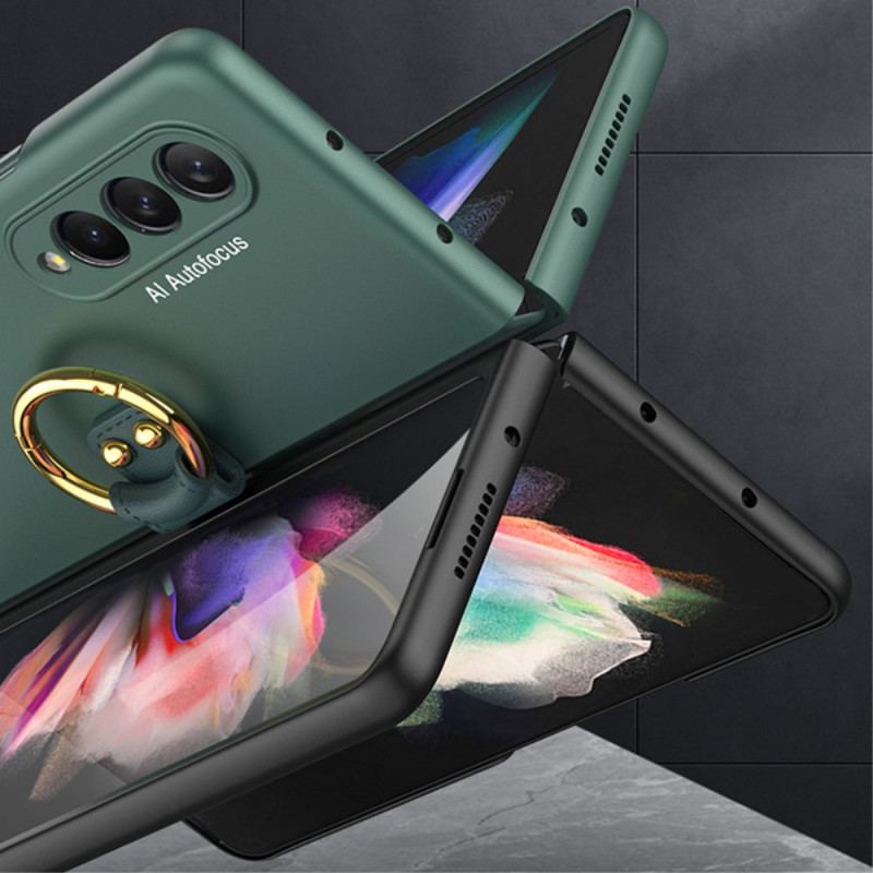 Coque Samsung Galaxy Z Fold 3 5G Anneau-Support et Protecteur Écran GKK