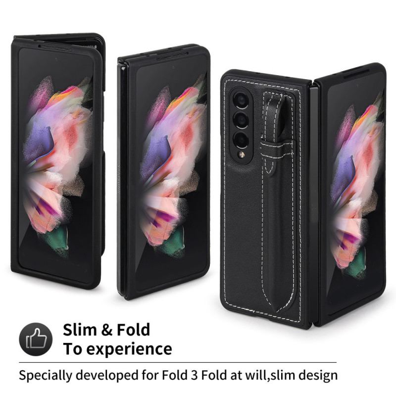 Coque Samsung Galaxy Z Fold 3 5G Cuir Véritable Porte-Stylet