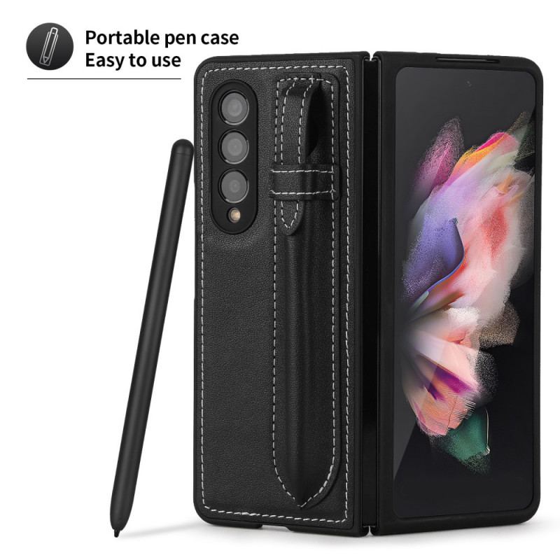 Coque Samsung Galaxy Z Fold 3 5G Cuir Véritable Porte-Stylet