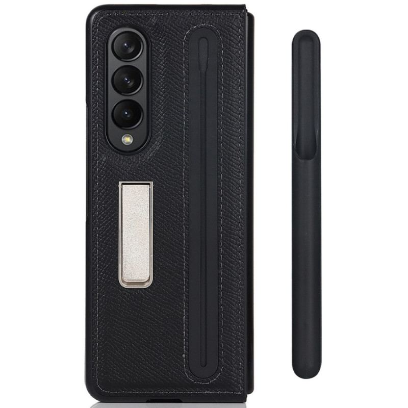 Coque Samsung Galaxy Z Fold 3 5G Cuir Véritable Support et Porte-Stylet