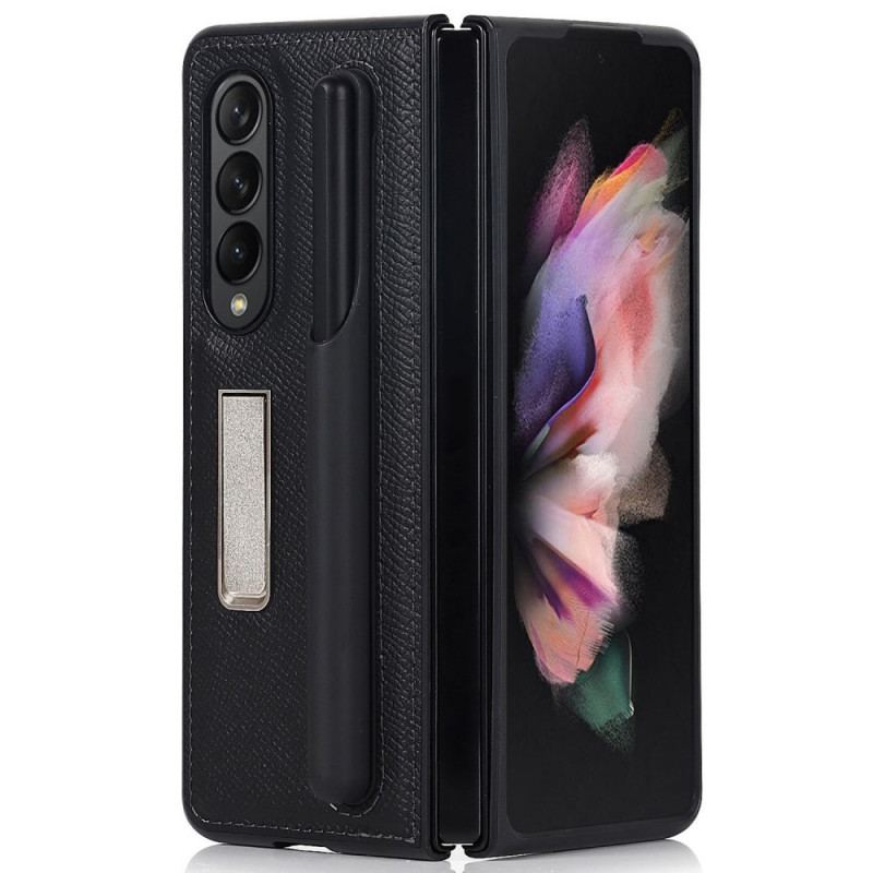 Coque Samsung Galaxy Z Fold 3 5G Cuir Véritable Support et Porte-Stylet