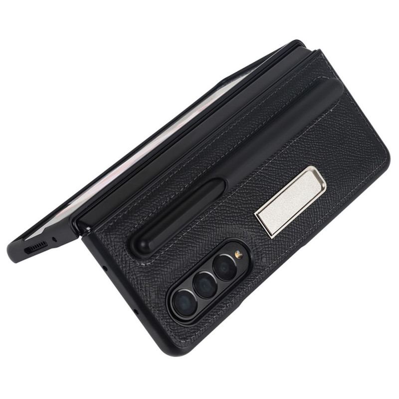 Coque Samsung Galaxy Z Fold 3 5G Cuir Véritable Support et Porte-Stylet
