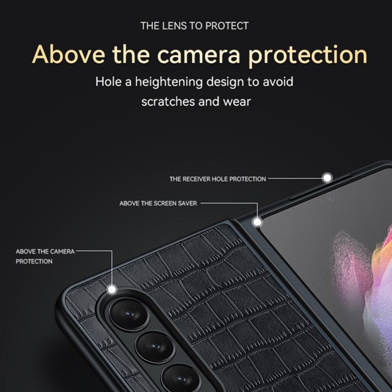 Coque Samsung Galaxy Z Fold 3 5G Style Cuir Crocodile SULADA