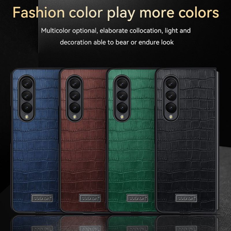 Coque Samsung Galaxy Z Fold 3 5G Style Cuir Crocodile SULADA