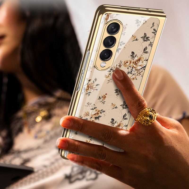 Coque Samsung Galaxy Z Fold 3 5G Verre Trempé Florale