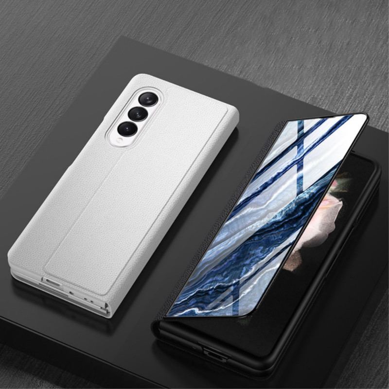 Flip Cover Samsung Galaxy Z Fold 3 5G Verre Trempé Effet Marbre