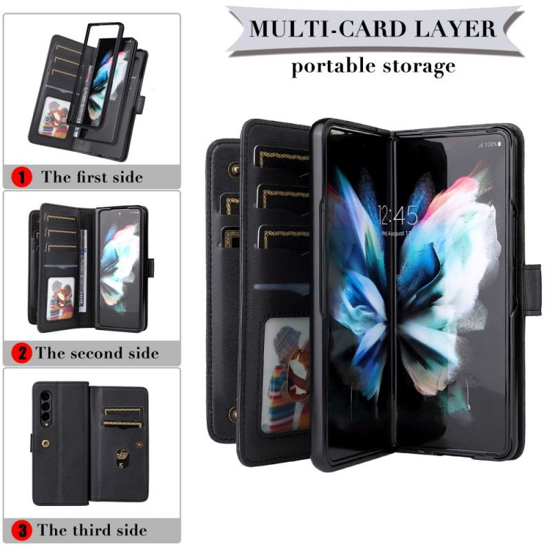 Housse Samsung Galaxy Z Fold 3 5G Multi-fonctions Porte-Monnaie Business