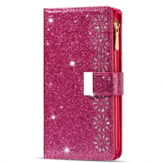 Housse Samsung Galaxy Z Fold 3 5G Paillettes Portefeuille Zip