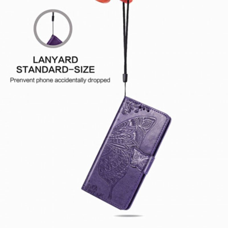 Housse Samsung Galaxy Z Fold 3 5G Papillon Design avec Lanière
