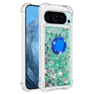 Coque Google Pixel 10 Paillettes avec Anneau-Support