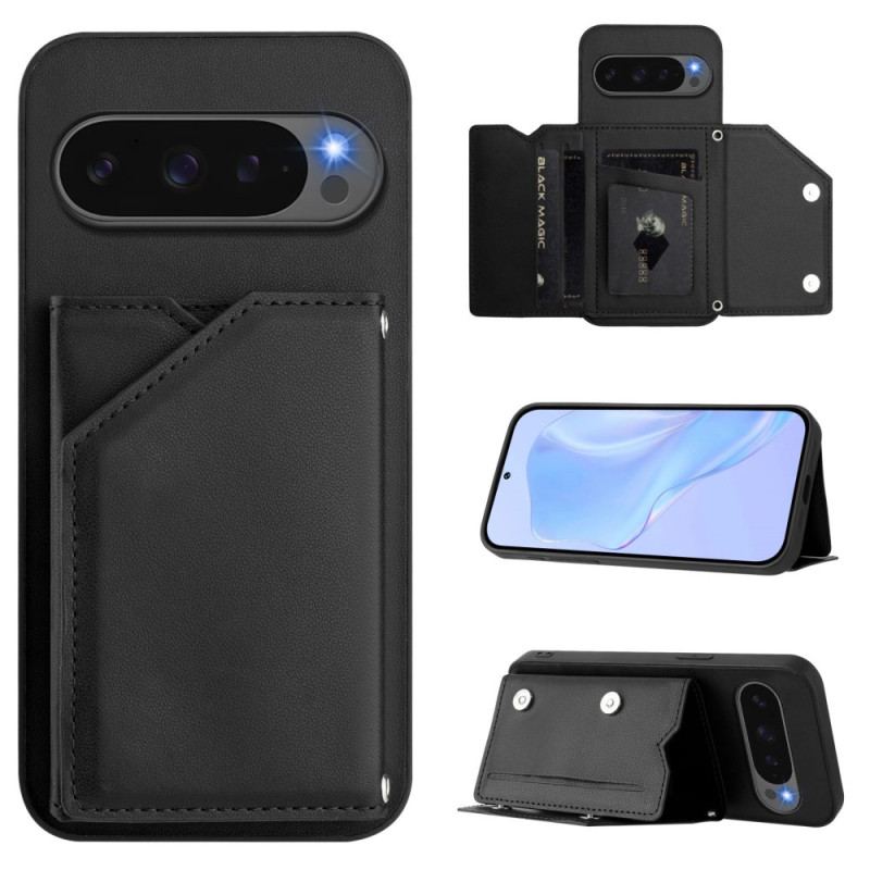 Coque Google Pixel 10 / Pixel 10 Pro Effet Cuir avec Porte-Cartes et Lanière